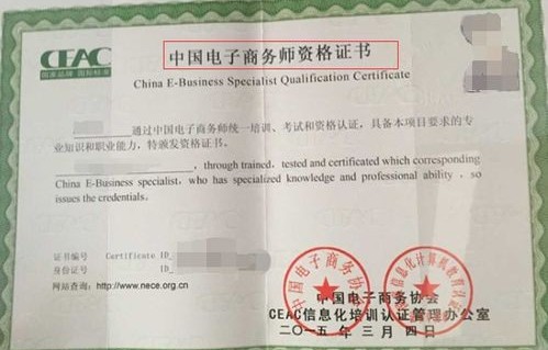 电子商务专业证书是什么